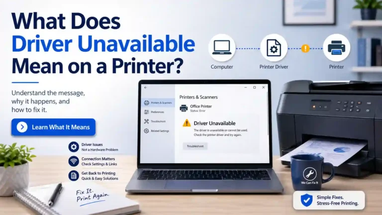 What Does Driver Unavailable Mean on Printer Simple Explanation