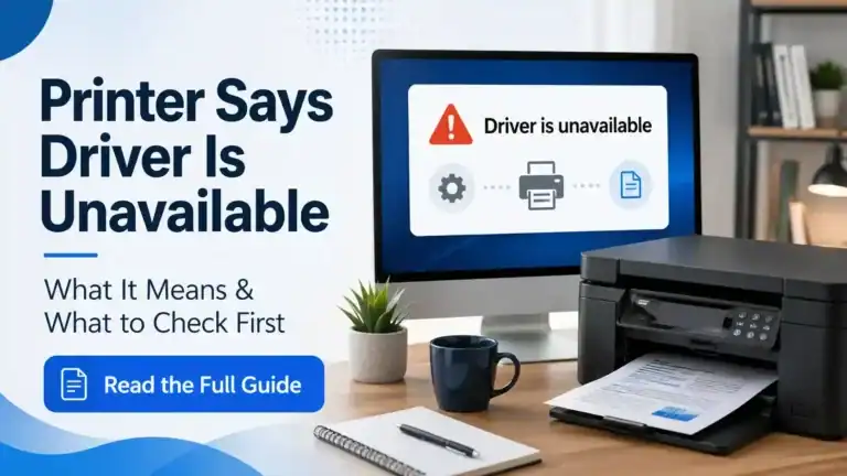 printer says driver is unavailable